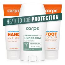Pacote Lotion Carpe, absorvente de suor nas axilas, mãos e pés Pacote Lotion Carpe, absorvente de suor nas axilas, mãos e pés