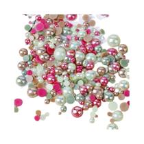 Pacote Misto Com 10 50 Gramas De Strass De Resina AB Pérolas Meia Redonda Com Base Plana Para