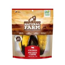 Pacote mix casco e chifre bovino c/4 un 378g natural farm - petiscão