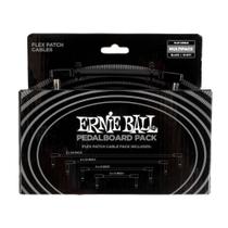 Pacote múltiplo de pedaleira Patch Cables Ernie Ball Flex preta