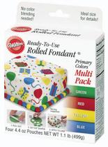 Pacote múltiplo Fondant Wilton Primary Colors 500g