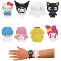 Pacote múltiplo Hello Kitty and Friends da FigBands Jazwares, 8 unidades Pacote múltiplo Hello Kitty and Friends da FigBands Jazwares, 8 unidades