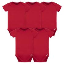 Pacote Onesies Gerber, pacote com 5, Interlock, 180 g/m2, vermelho, 18 meses Pacote Onesies Gerber, pacote com 5, Interlock, 180 g/m2, vermelho, 18 meses