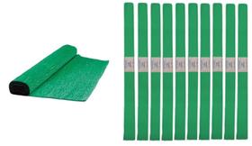 Pacote Papel Crepom 48cmx2m Verde Bandeira C/10 - Ridet - NOVAPRIT