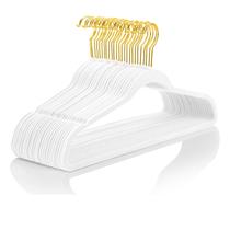 Pacote premium de cabides de veludo MIZGI, 60 unidades, brancos pesados