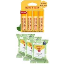 Pacote: protetor labial de cera de abelha original Burt's Bees, 4 tubos e toalhetes faciais de aloe vera, 30 quilates (pacote com 3) Pacote: protetor labial de cera de abelha original Burt's Bees, 4 tubos e toalhetes faciais de aloe vera, 30 quilates (pacote com 3)