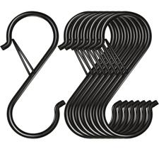 Pacote S Hooks Waitkey com 8 para pendurar 9 cm de metal pesado preto
