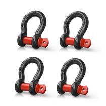 Pacote Shackle Kit Nilight, 4, capacidade de 2 toneladas para carros, preto e vermelho Pacote Shackle Kit Nilight, 4, capacidade de 2 toneladas para carros, preto e vermelho