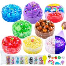 Pacote Slime Variety Pack Okaybee, pacote com 8, manteiga, nuvem e transparente