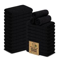 Pacote Softolle de toalhas de salão de 24 peças 100% algodão 40x70cm pretas