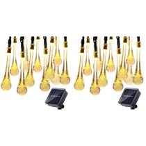 Pacote Solar Garland Fairy Drops de 30 LED de 7 metros x2