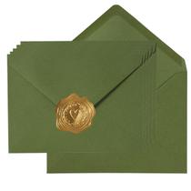 Pacote Toperd com 100 envelopes A7 verde-oliva 13x18 cm