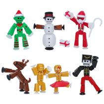 Pacote Toy Zing StikBot Christmas Crew com 7 StikBots e acessórios Pacote Toy Zing StikBot Christmas Crew com 7 StikBots e acessórios