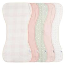 Pacote unissex Burp Cloths Gerber Baby com 5, rosa, 10,5 x 21 cm