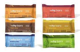 Pacote variado de barras de proteína WHY BARS, 58 g, pacote com 12
