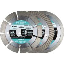 Pacote variado Diamond Blade Makita E-12647 X-Lock 4-1/2 3 unidades