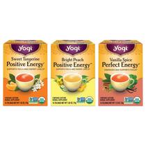Pacote variado Tea Yogi Energy, com 48 sacos orgânicos com cafeína