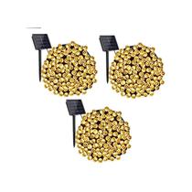 Pacote Warm Solar Garlands x3 de 200 LED de 20 metros