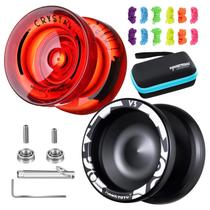 Pacote Yoyo com 2 Yoyo responsivo para crianças ShungRu V3 preto e vermelho K2