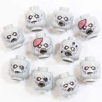 Pacote Zombie Head BrickTactical para minifigs x10 cinza claro Pacote Zombie Head BrickTactical para minifigs x10 cinza claro