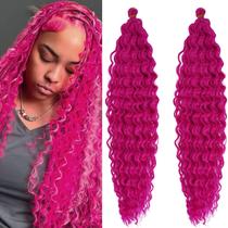 Pacotes Braiding Hair Purefe Ocean Wave Magenta de 24 polegadas Pacotes Braiding Hair Purefe Ocean Wave Magenta de 24 polegadas