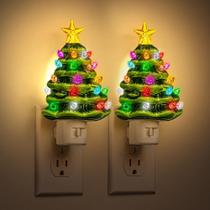 Pacotes Christmas Tree Night Light 3000K Warm Glow, pacote com 2