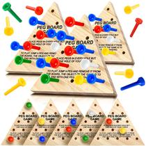Pacotes de 12 jogos de tabuleiro de madeira Triangle Peg Games Skylety