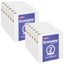 Pacotes de 3 anéis Avery Economy, capacidade para 375 folhas, brancos, pacote com 12 Pacotes de 3 anéis Avery Economy, capacidade para 375 folhas, brancos, pacote com 12