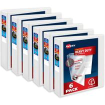 Pacotes de 3 anéis Avery Heavy-Duty View, 2 polegadas, pacote com 6, brancos Pacotes de 3 anéis Avery Heavy-Duty View, 2 polegadas, pacote com 6, brancos