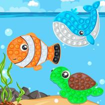 Pacotes de 3 unidades da Fidget Toys Woplagyreat Sea Animals Fish Turtle Whale