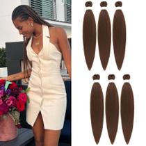 Pacotes de 6 polegadas Braiding Hair Wuqibawu Chestnut Brown de 26 polegadas