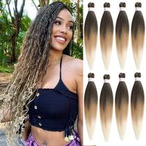 Pacotes de 8 unidades, pré-esticadas, Braiding Hair Leeven, de 26 polegadas (1B/27/613)