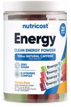 Pacotes de adesivos Energy Powder Nutricost Clean Energy para 20 porções