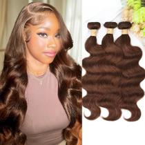 Pacotes de cabelo ALLRUN Body Wave, 3 peças, 18/20/22 polegadas, marrom 12A