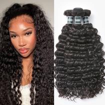 Pacotes de cabelo ASHINE Deep Wave Cambodian Raw Hair 66-76cm