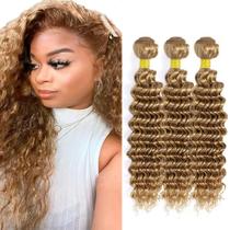 Pacotes de cabelo Biliisyff Honey Blonde Color 27 Deep Wave 3x