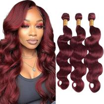 Pacotes de cabelo BillTiiww Burgundy Body Wave 99J Color 45 cm x3 Pacotes de cabelo BillTiiww Burgundy Body Wave 99J Color 45 cm x3
