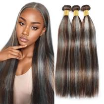 Pacotes de cabelo Biottihair Highlight Human Hair Ombre Grey