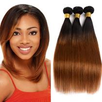 Pacotes de cabelo Biottihair Ombre Brown Straight 35-45cm 1B30