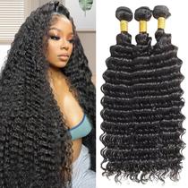 Pacotes de cabelo CLOZWIZME Deep Wave 30 35 40cm 12A Brazilian