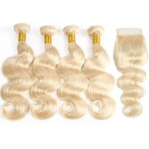 Pacotes de cabelo com fecho InsQueen 613 Blonde Body Wave
