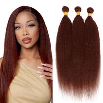 Pacotes de cabelo: condescendência, cobre, vermelho, marrom, onda de yaki, 30 cm, 36 cm, 40 cm