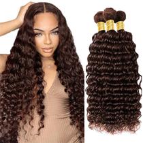 Pacotes de cabelo Condescension Deep Wave 35 cm 40 cm 45 cm Castanho