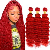 Pacotes de cabelo CrmbMod Deep Wave 3 Pacote 50g 45-55cm vermelho