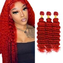 Pacotes de cabelo DiexRlamx Burgundy Deep Wave 16 18 20 Brazilian