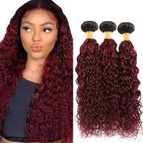 Pacotes de cabelo DiexRlamx Water Wave 20 cm 22 cm 24 cm vinho tinto