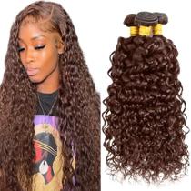 Pacotes de cabelo Dokksiiia 4 Chocolate Brown Water Wave 35-75cm