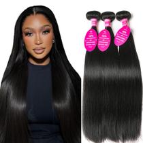 Pacotes de cabelo Elluipoey 12A Brazilian Straight 45-55cm 3 pacotes