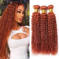 Pacotes de cabelo Hiaplame Kinky Curly 20-30cm Dark Orange 350