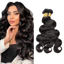Pacotes de cabelo humano 1B Body Wave Wuvusnm Natural Black 22-26 polegadas